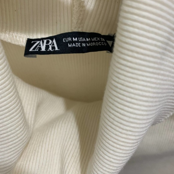 Zara Sleeveless Rib High Neck Top Cream Size M - Picture 6 of 8